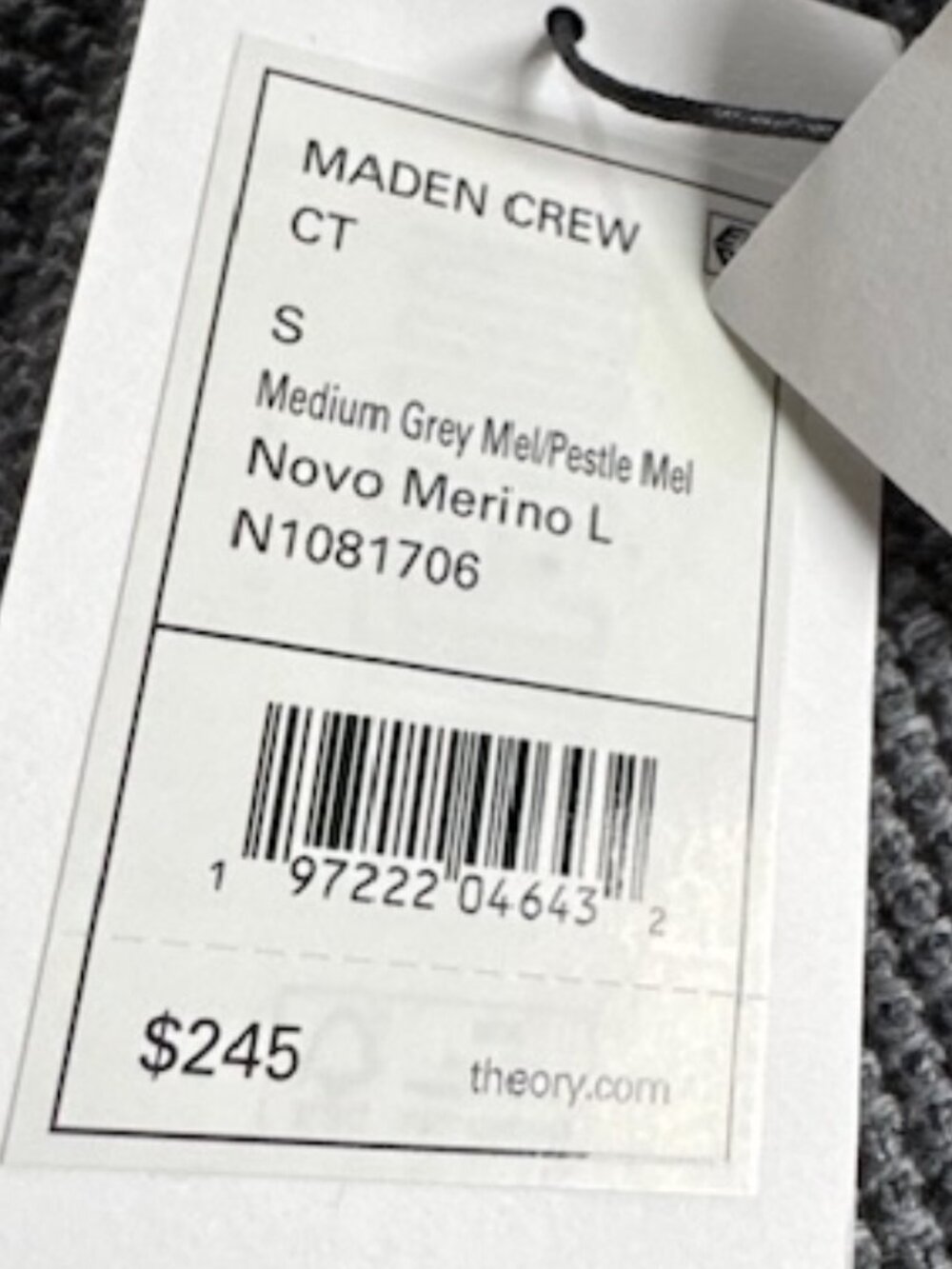 Theory Maden Crew  Novo Merino Wool Crewneck Sweater Minimalist Quiet Luxury - Picture 10 of 13